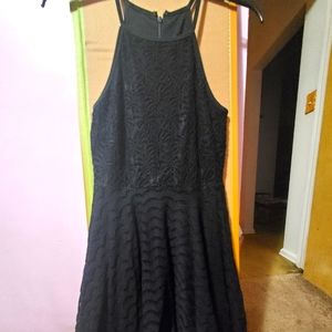 Black halter skater dress